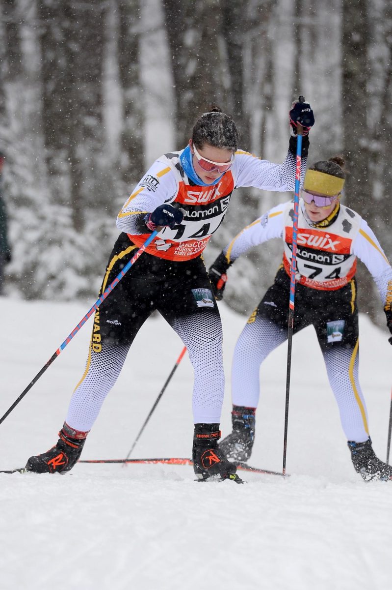 Evelyn Morse and Marin Patnode during the freestyle distance race.